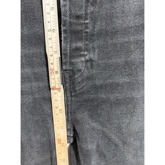 Re/Done Jeans 28 Denim Black Gray Raw Hem Faded Coal Straight Stretch Button Fly - Picture 9 of 9
